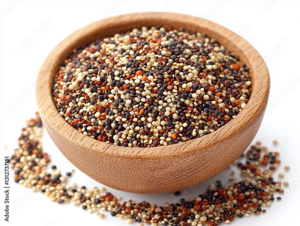 Realisitc view of Quinoa Salad, isolated on white, food photography Realisitc view of Quinoa Salad, isolated on white, food photography