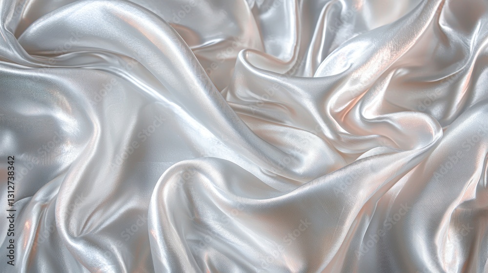 Obraz premium Elegant Draped Silver Satin Fabric Texture