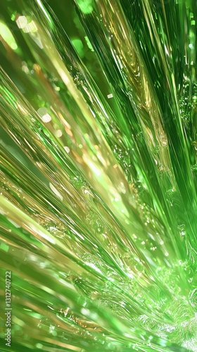 Abstract Green Glass Radiance: A Symphony of Light and Texture