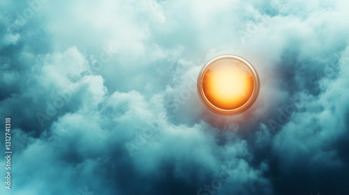 Glowing Orb in Dramatic Sky - Abstract Concept