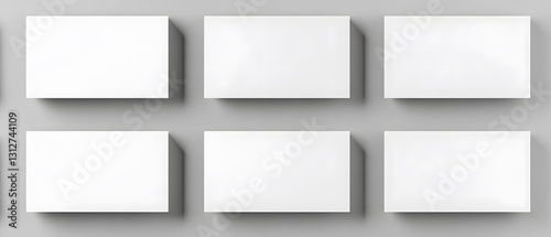 Wallpaper Mural Six Blank White Business Cards Mockup Grey Background Torontodigital.ca