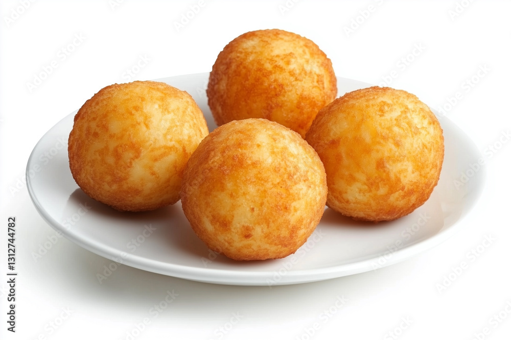 Realisitc view of Hash browns, isolated on white, food photography Realisitc view of Hash browns, isolated on white, food photography