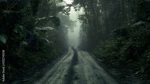 Mysterious Foggy Forest Road A Journey into the Unknown