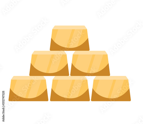 Gold Mining Stacked Bullion Bars