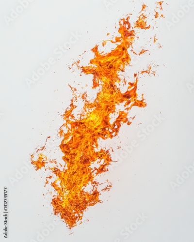 Wallpaper Mural An isolated red and yellow flame of a hot burning fire ball is depicted on a white or transparent stock Torontodigital.ca