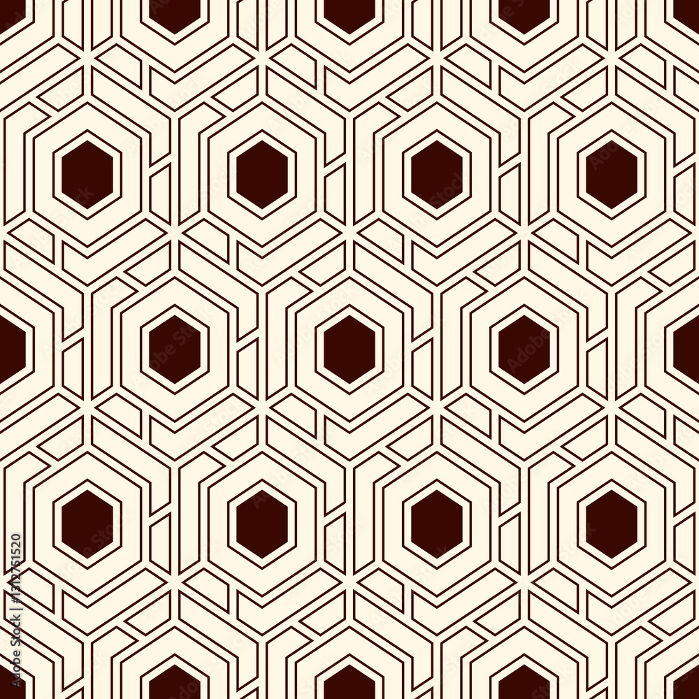 Contemporary honeycomb geometric pattern. Repeated hexagons ornament. Modern mosaic background. Seamless surface abstract design. Geo wallpaper. Digital paper, textile print. Vector art Contemporary honeycomb geometric pattern. Repeated hexagons ornament. Modern mosaic background. Seamless surface abstract design. Geo wallpaper. Digital paper, textile print. Vector art