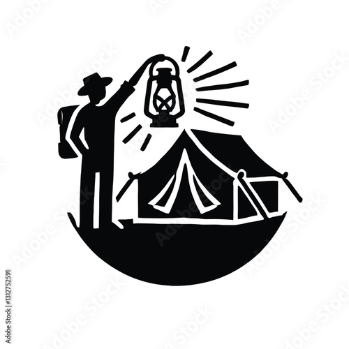Camping Lantern Silhouette