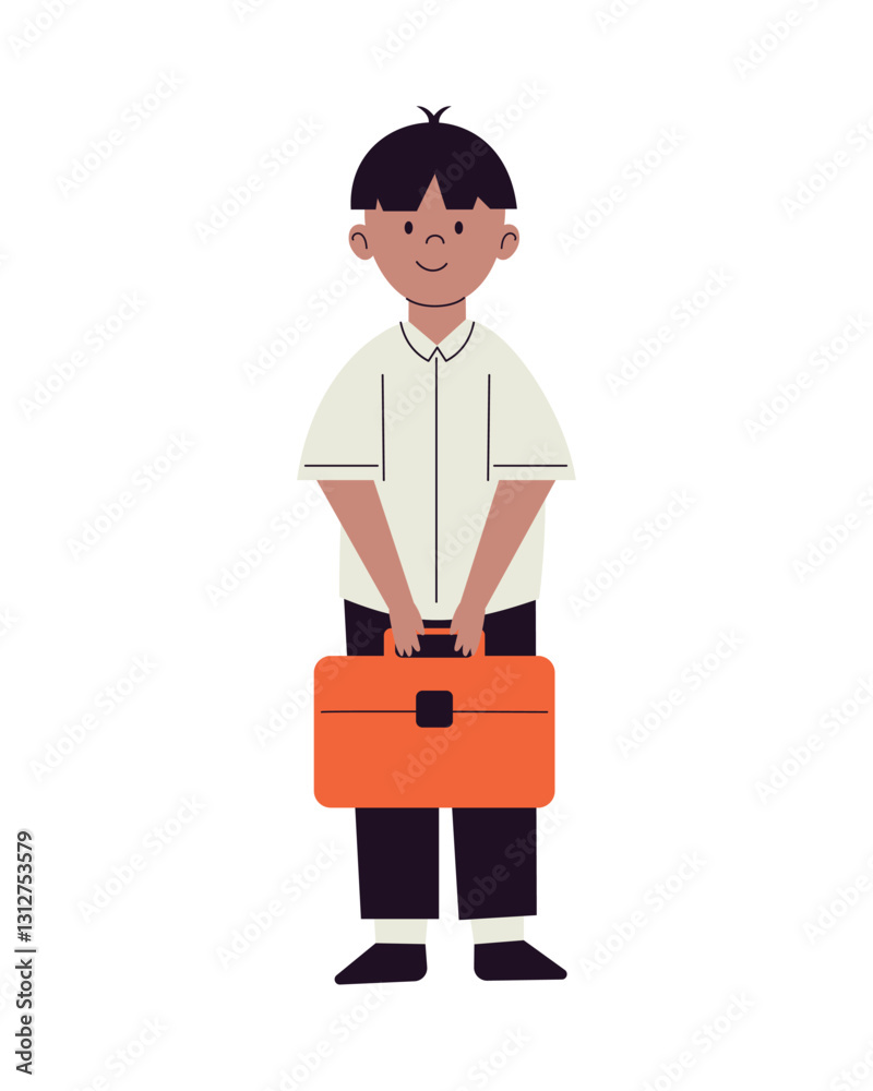 Obraz premium New Student Boy Standing