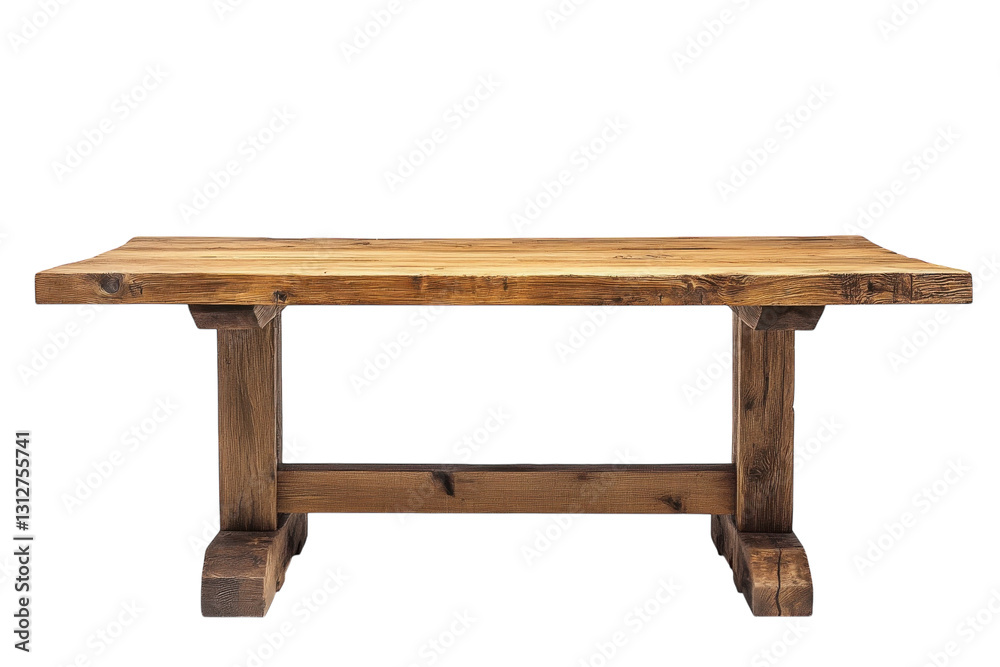 Rustic wood table with sturdy legs designed for casual dining or outdoor gatherings in a natural setting Rustic wood table with sturdy legs designed for casual dining or outdoor gatherings in a natural setting