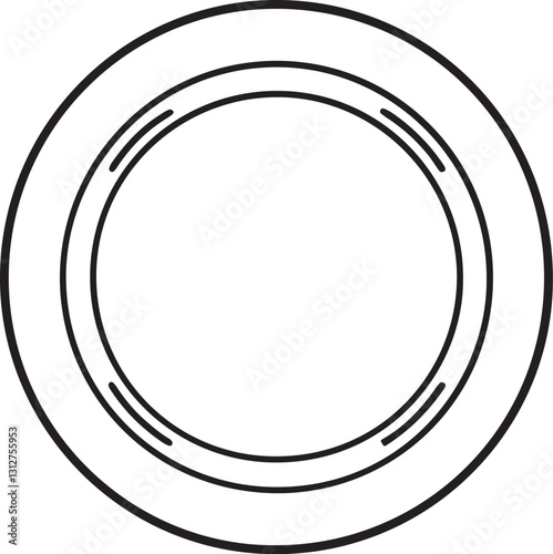 Wallpaper Mural plate line art, black outline, vector and illustration, coloring book page line art drawing Torontodigital.ca