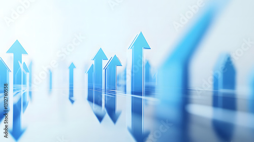 Abstract Blue Arrows Representing Growth, Success, and Progress