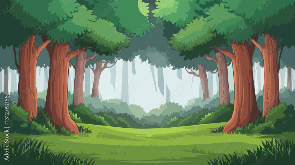 Obraz premium vector illustration of a landscape