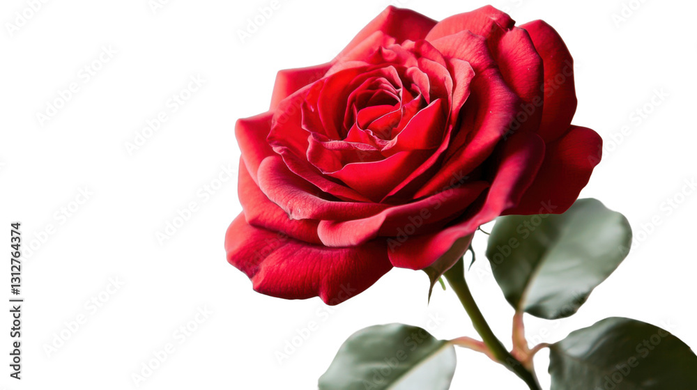 Red rose blooming with transparent background, ideal for compositions Red rose blooming with transparent background, ideal for compositions