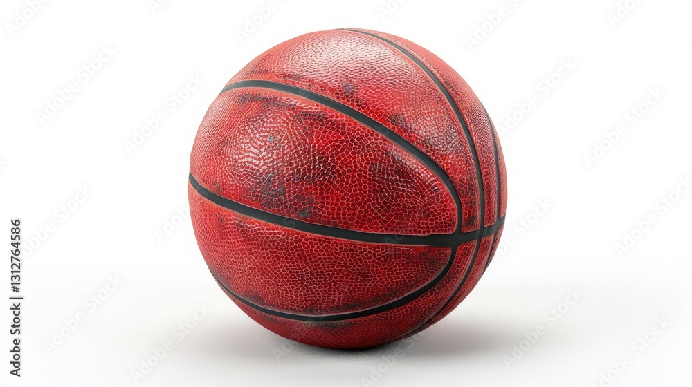 Obraz premium A close-up view of a textured red basketball, highlighting its surface and design.