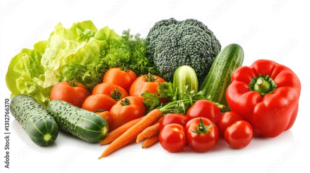 Fresh vegetables displayed in a vibrant array for healthy meal preparation Fresh vegetables displayed in a vibrant array for healthy meal preparation
