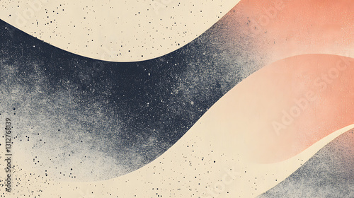 Abstract Wavy Background with Dusty Texture and Pastel Colors