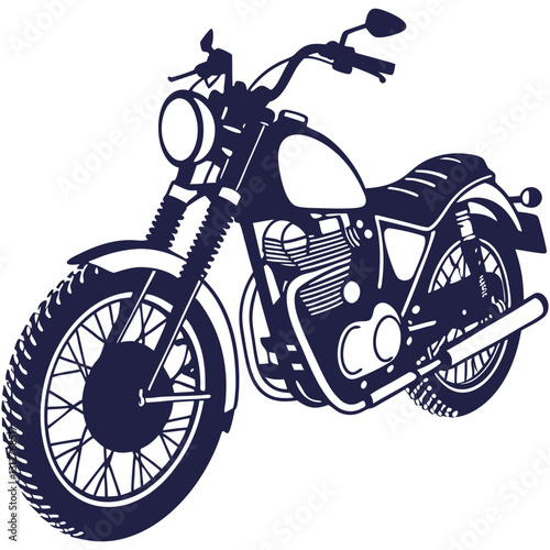 silhouette Motorcycle image on white background