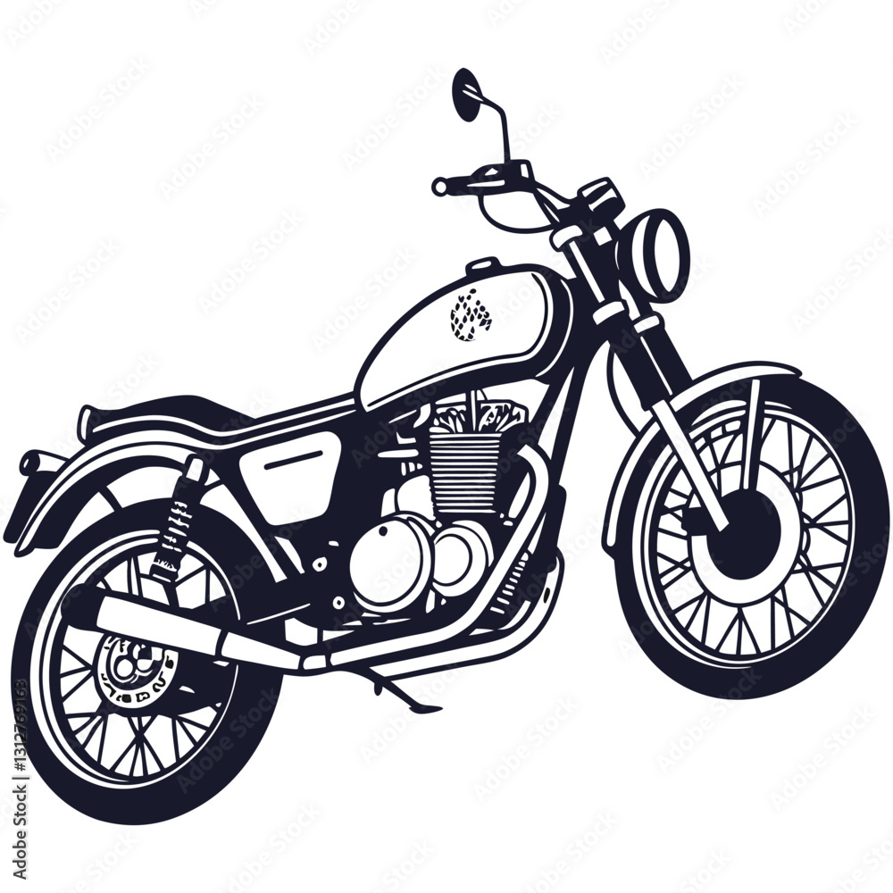 Obraz premium silhouette Motorcycle image on white background