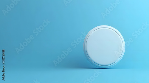 Minimalist White Circle on Light Blue Background Blank Template for Branding and Design