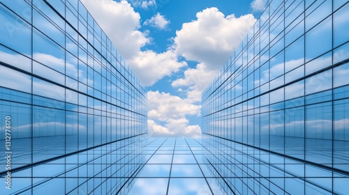 Glass Skyscrapers Reflecting Clouds and Sky: A Modern Architectural Marvel