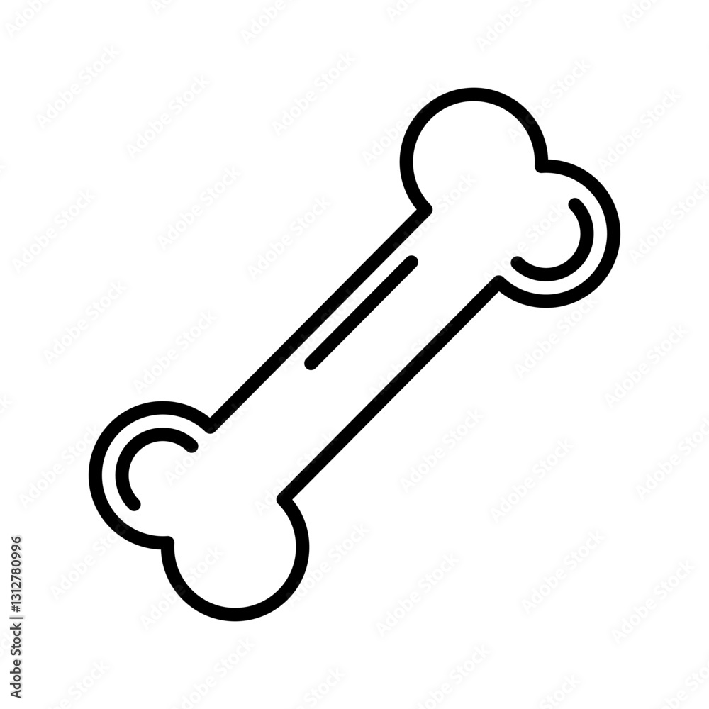 bone icon on white background bone icon on white background