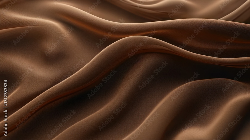 Fototapeta premium Chocolate Brown Fabric Drape Closeup