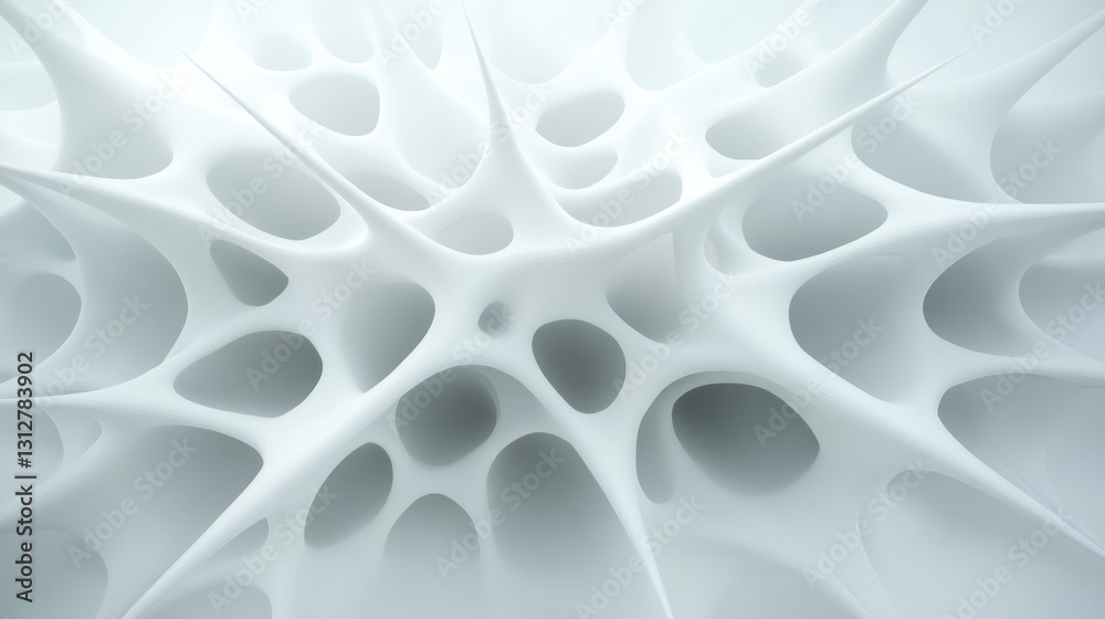 Abstract White 3D Render: Intertwined Organic Forms Abstract White 3D Render: Intertwined Organic Forms