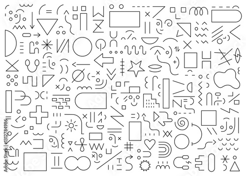 Creative people education vector lines sign and symbols abstract  background 