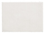 Blank postage stamp with empty paper design space on transparent background