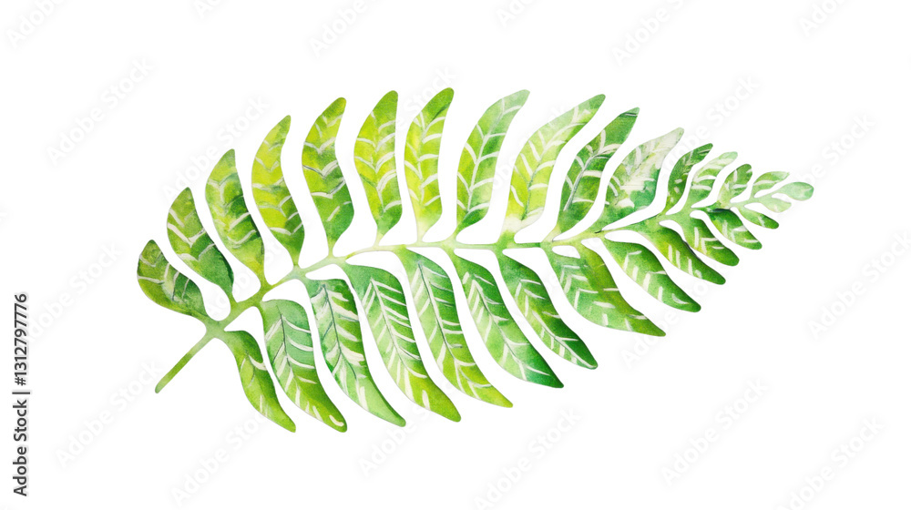 Watercolor painting of fern leaf with transparent background Watercolor painting of fern leaf with transparent background