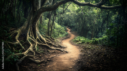 Enchanting Forest Path with Majestic Tree Roots