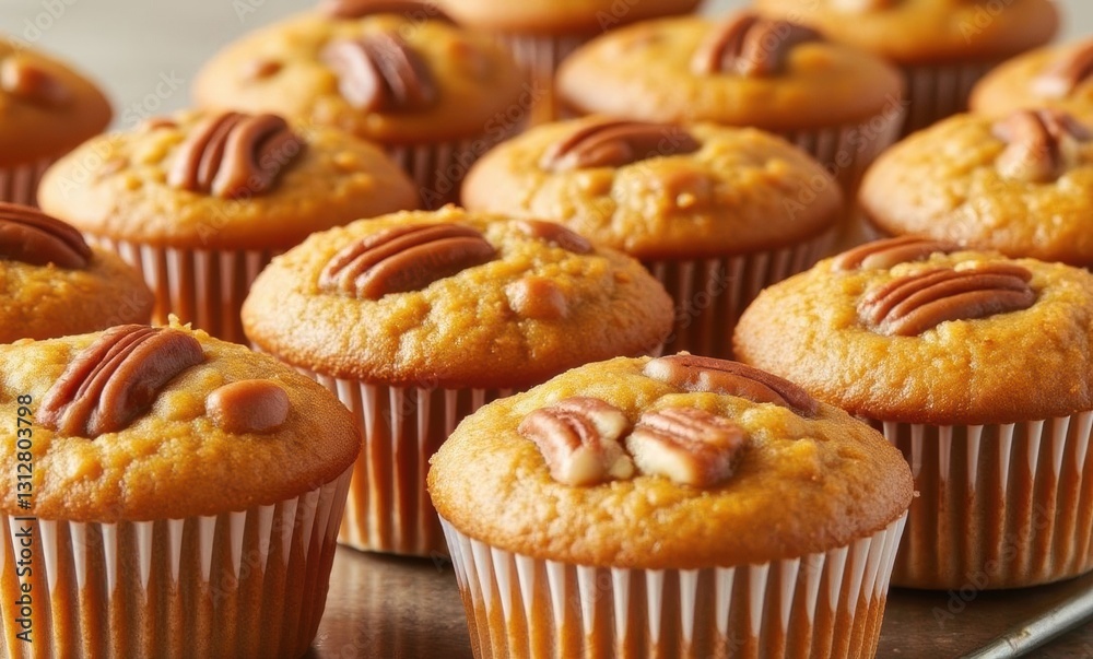 Delicious pecan-topped muffins