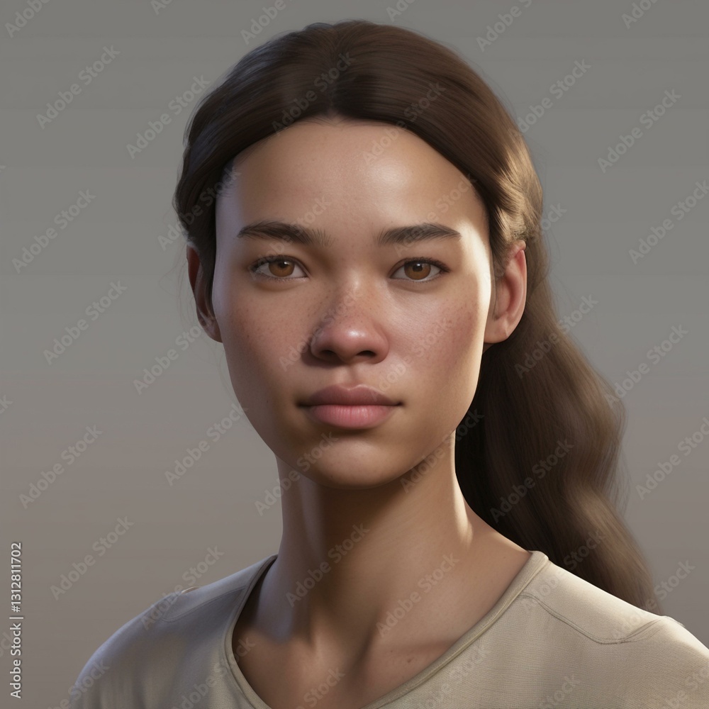 A highly detailed, hyper-realistic close-up portrait of an AI-generated human face. This digital artwork features lifelike skin textures, expressive eyes, and natural lighting. A highly detailed, hyper-realistic close-up portrait of an AI-generated human face. This digital artwork features lifelike skin textures, expressive eyes, and natural lighting.