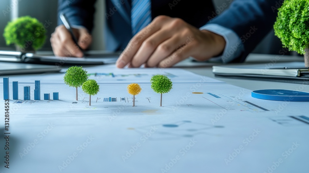 Fototapeta premium Sustainable Business Growth: Eco-Friendly Investments and Financial Planning