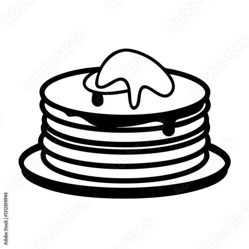 Stack of pancakes with syrup icon