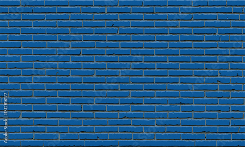 Navy blue brick wall background. Old grunge tile pattern. Blue brick and cement wall texture for background. Ceramic, brick or stone brick wall background.