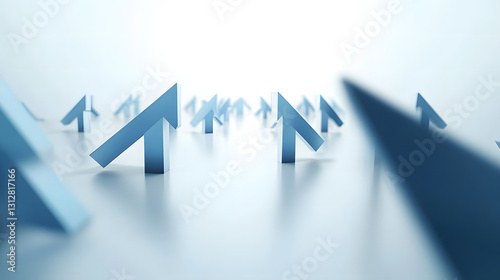 Abstract Upward Trending Arrows Growth, Progress, and Success Concept