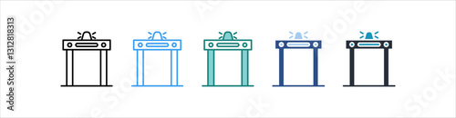 Metal Detector Icon Set Multiple Style Collection