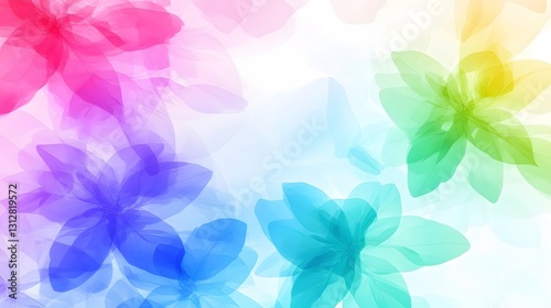 Vibrant Rainbow Watercolor Flowers Background