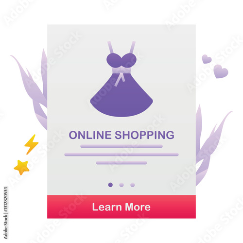 Gradient color illustration for Online shopping