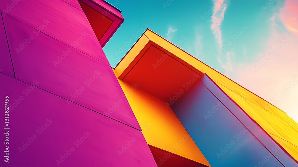 Fototapeta premium Vibrant Architectural Design: A Symphony of Colors