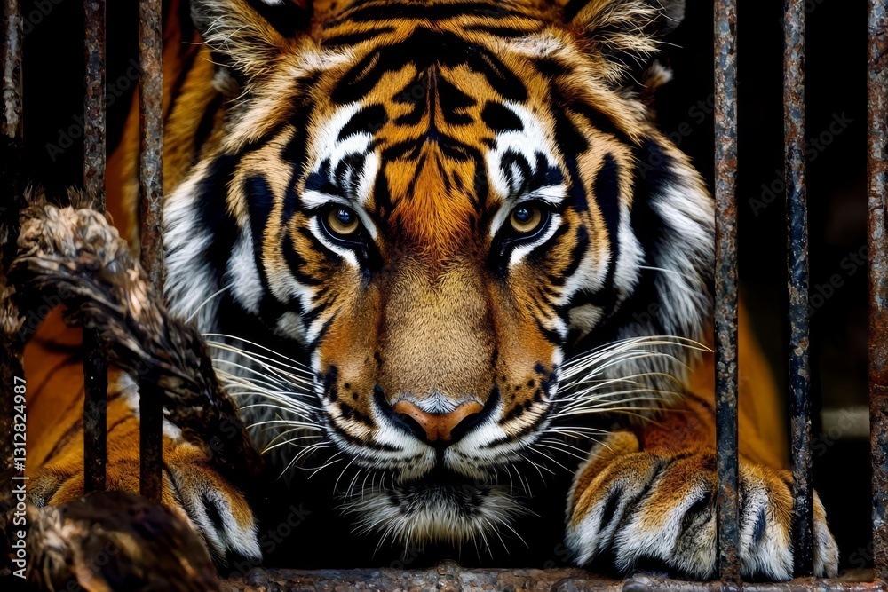 Naklejka premium Understanding the plight of tigers in captivity sheds light on the exotic animal industry.