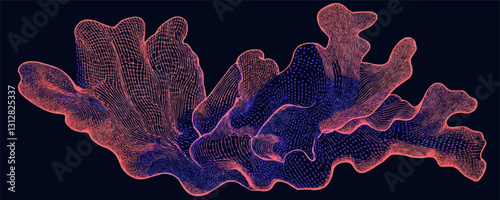 Abstract coral design in flat vector style icons set.