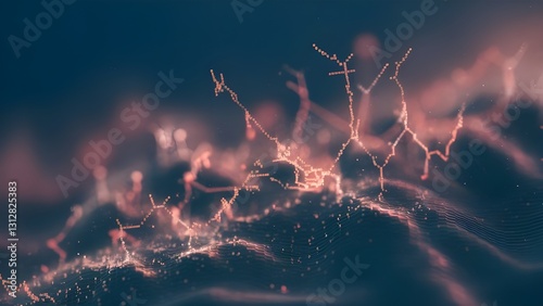 futuristic network of glowing interconnected nodes and lines forming an abstract digital web in deep blue tones conveying data connectivity and high