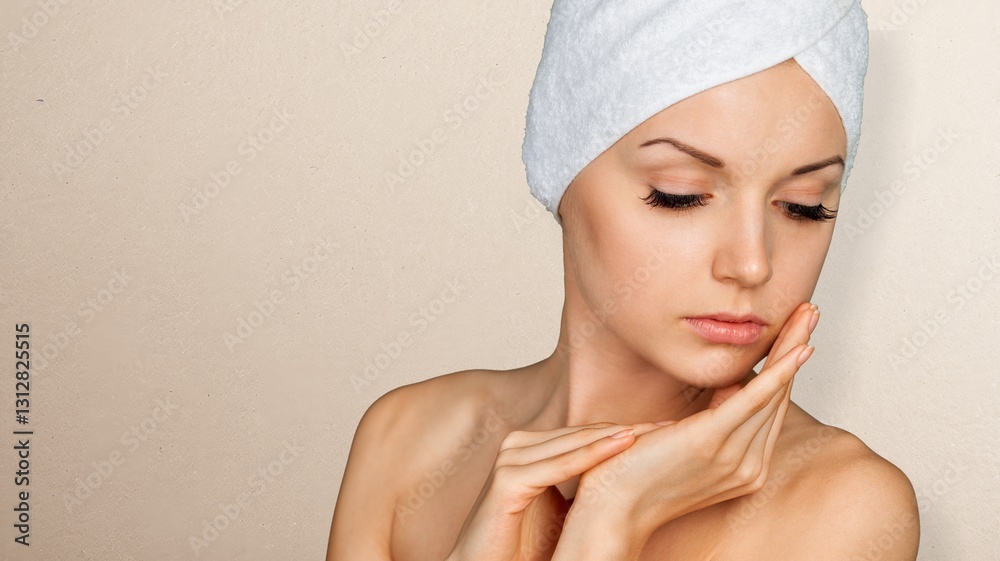 Portrait of a young happy woman with smooth skin Portrait of a young happy woman with smooth skin
