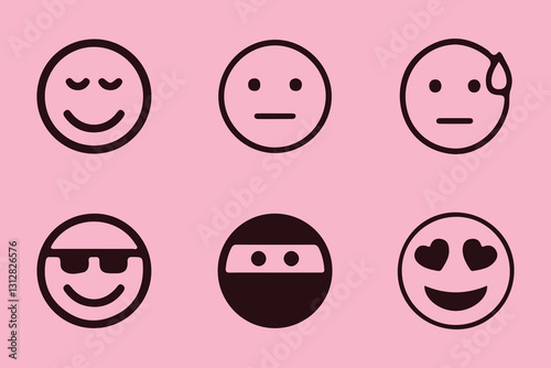 Set of face and sad emojis icons. High quality emoticons comment social media Facebook chat comment reactions, icon template face tear, smile sad, hug love like, Lol, laughter emoji character message