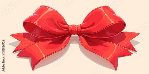 Flat red bow vector icons set with decorative ribbon design.