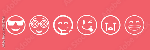 Set of face and sad emojis icons. High quality emoticons comment social media Facebook chat comment reactions, icon template face tear, smile sad, hug love like, Lol, laughter emoji character message