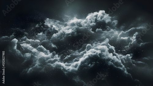 dark cloudy sky with heavy storm clouds forming a dramatic and mysterious scene full of depth and futuristic atmosphere