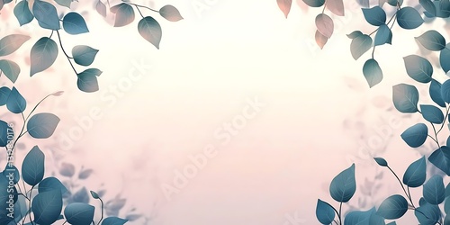 Soft, dreamy image of leaves framing a soft pink background. Ideal for design projects